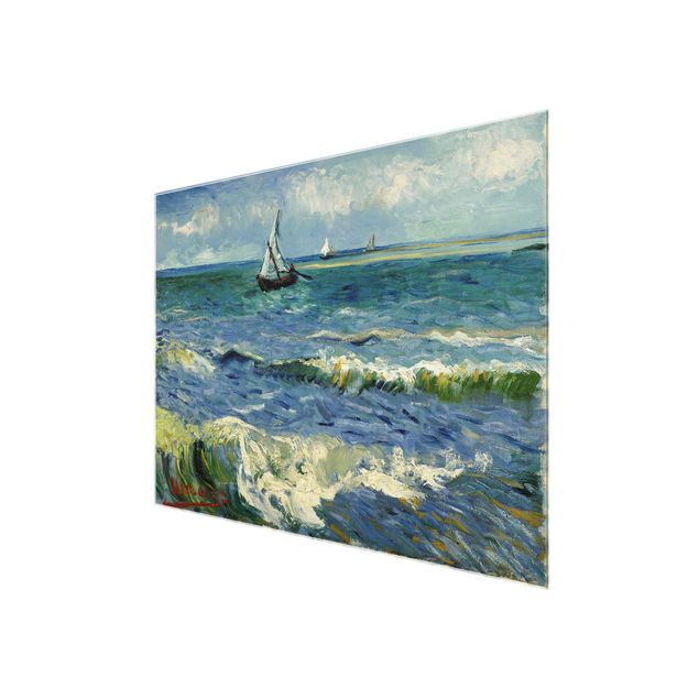 Glasbilleder landskaber Vincent Van Gogh - Seascape Near Les Saintes-Maries-De-La-Mer