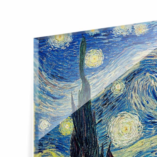Glasbilleder arkitektur og skyline Vincent Van Gogh - The Starry Night