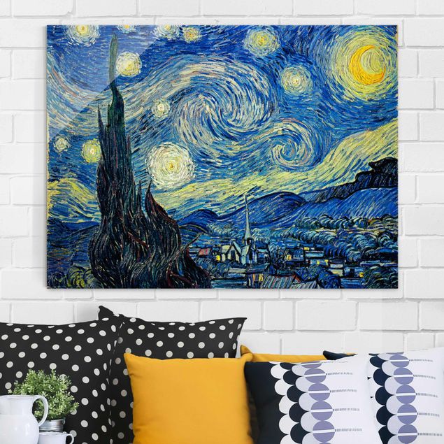 Glasbilleder New York Vincent Van Gogh - The Starry Night