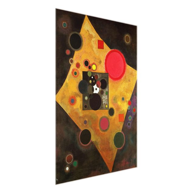 Glasbilleder abstrakt Wassily Kandinsky - Accent in Pink