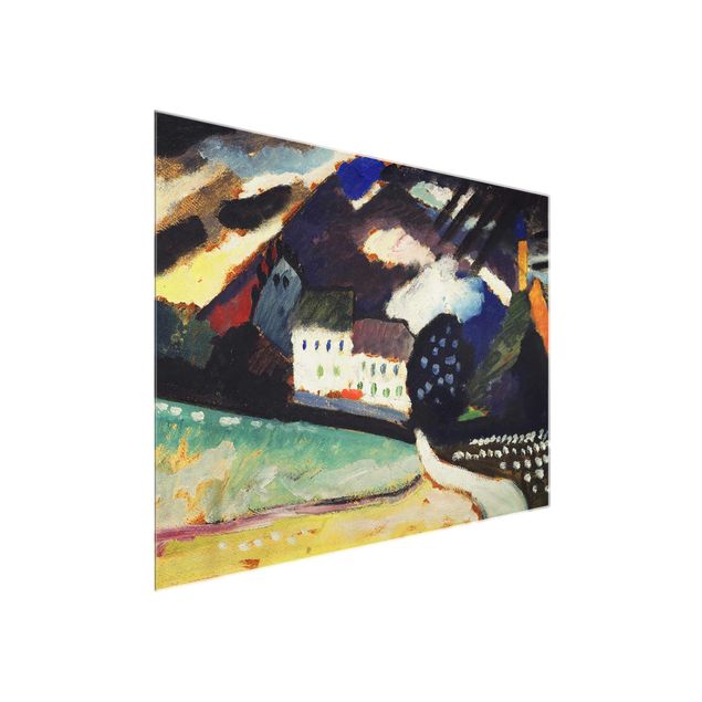 Glasbilleder abstrakt Wassily Kandinsky - Murnau, Castle And Church Ii