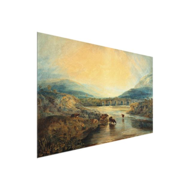 Kunst stilarter William Turner - Abergavenny Bridge, Monmouthshire: Clearing Up After A Showery Day