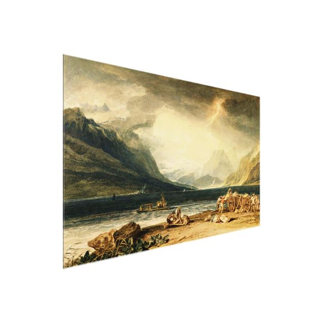 Glasbilleder bjerge William Turner - The Lake of Thun, Switzerland