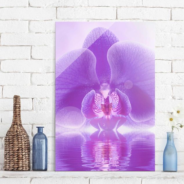 Glasbilleder orkideer Purple Orchid On Water