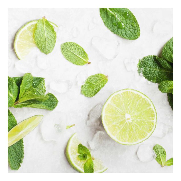 Billeder Lime Mint On Ice Cubes