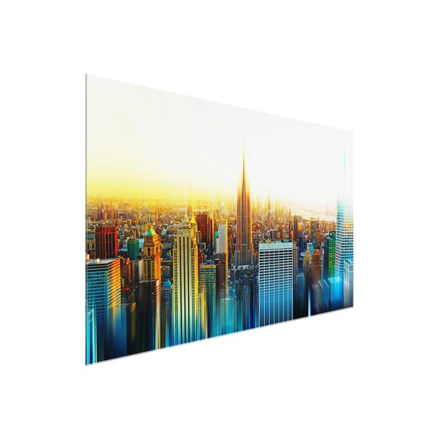 Glasbilleder arkitektur og skyline Manhattan Abstract