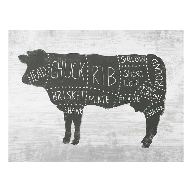 Billeder sort og hvid Butcher Board - Beef