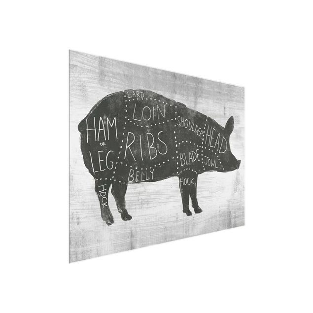 Billeder sort og hvid Butcher Board - Pig