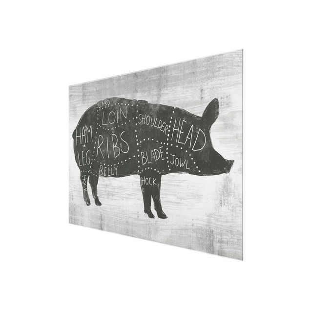 Glas magnettavla Butcher Board - Pig