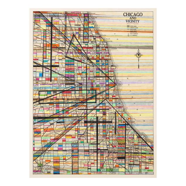 Billeder farvet Modern Map Of Chicago