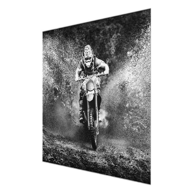 Billeder sort og hvid Motocross In The Mud