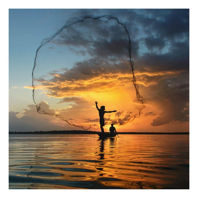 Billeder strande Fishing Net At Sunset