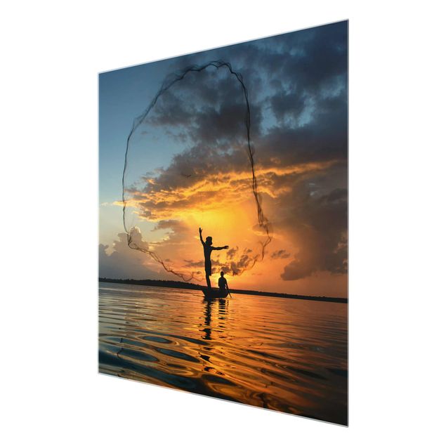 Billeder hav Fishing Net At Sunset