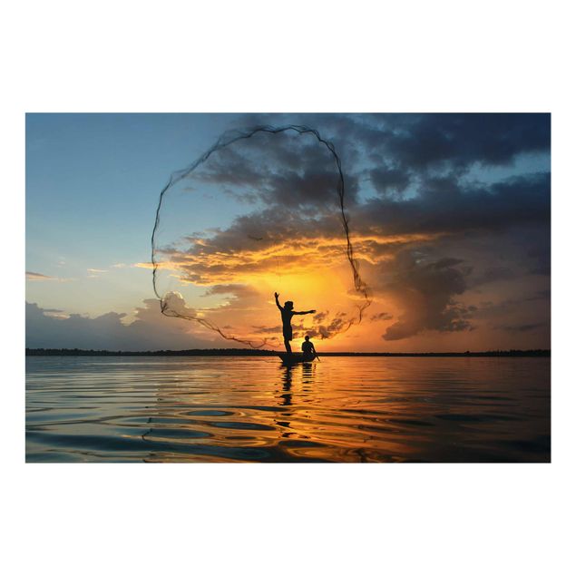 Billeder strande Fishing Net At Sunset