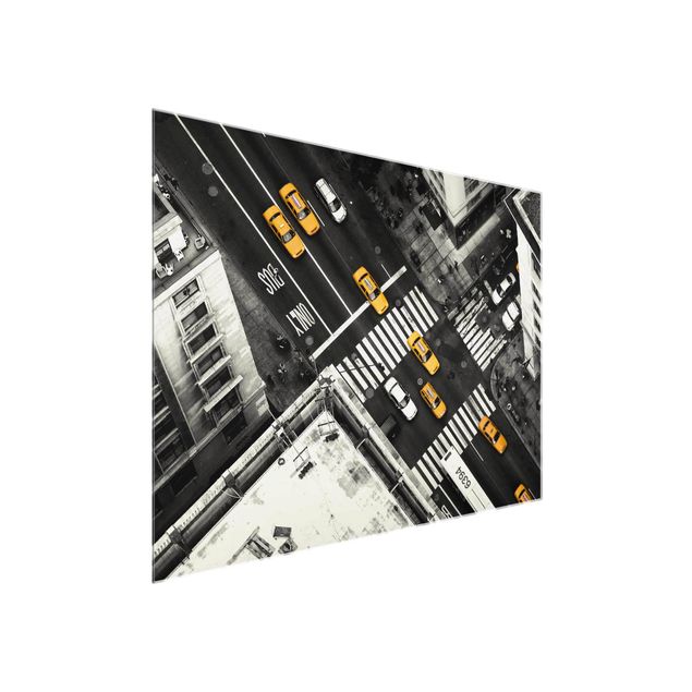 Glasbilleder arkitektur og skyline New York City Cabs