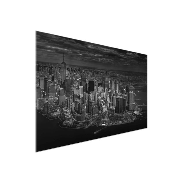 Glasbilleder arkitektur og skyline New York - Manhattan From The Air