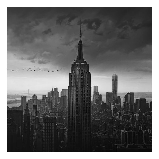 Glasbilleder sort og hvid New York Rockefeller View