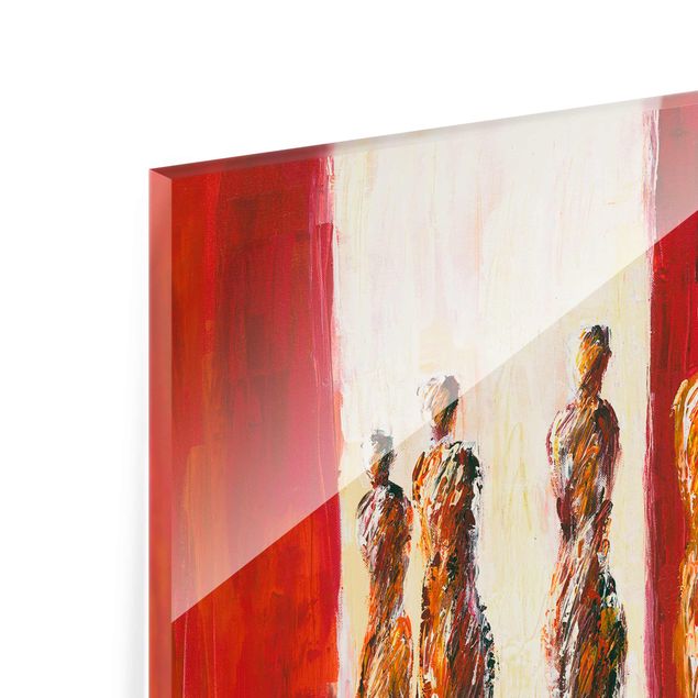 Glas magnettavla Petra Schüßler - Six Figures In Red