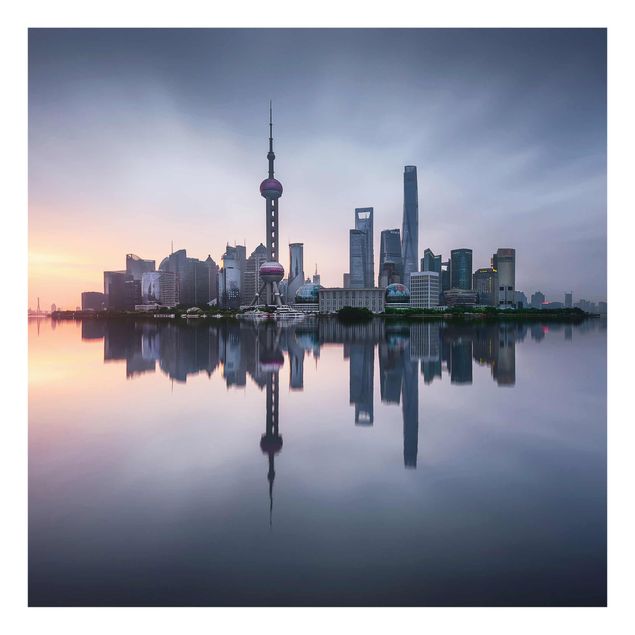 Billeder blå Shanghai Skyline Morning Mood