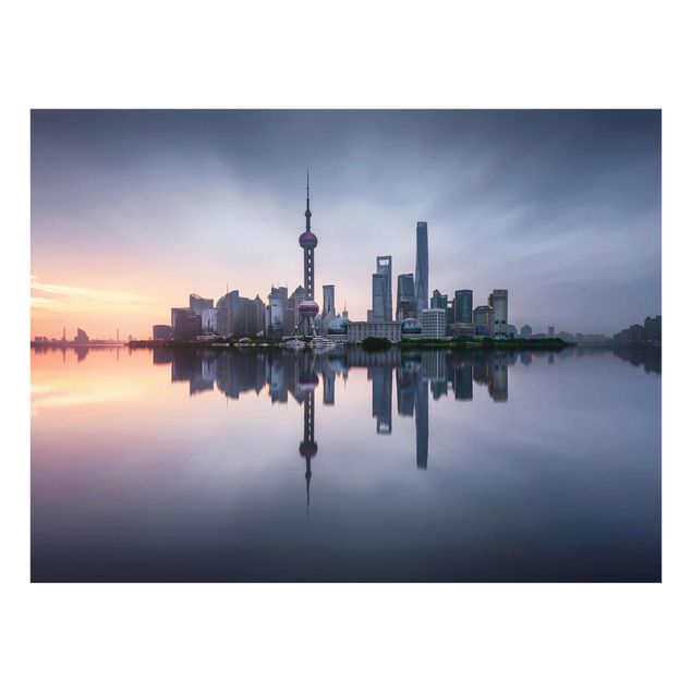 Billeder blå Shanghai Skyline Morning Mood
