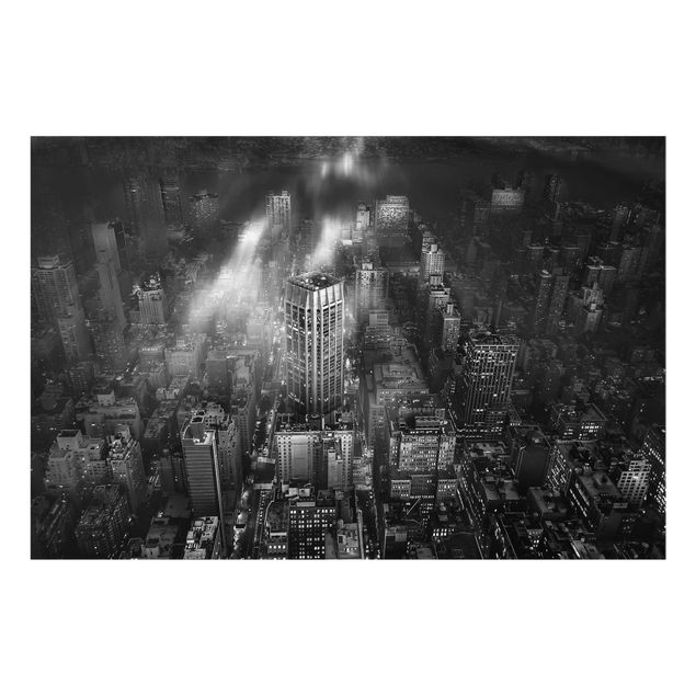 Glasbilleder sort og hvid Sunlight Over New York City
