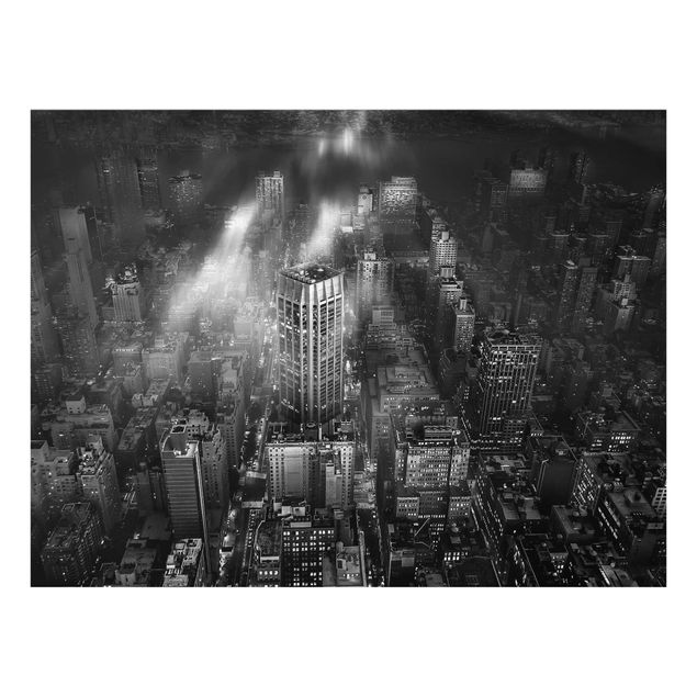 Glasbilleder sort og hvid Sunlight Over New York City