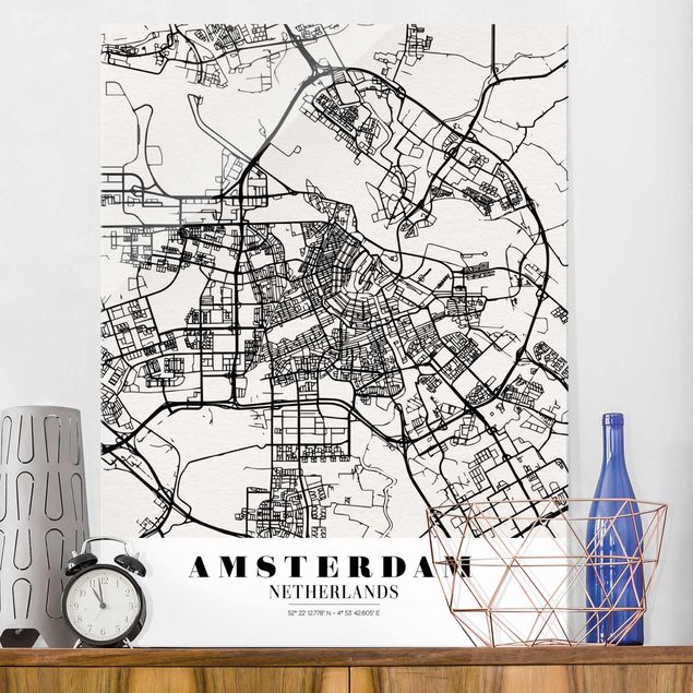 køkken dekorationer Amsterdam City Map - Classic