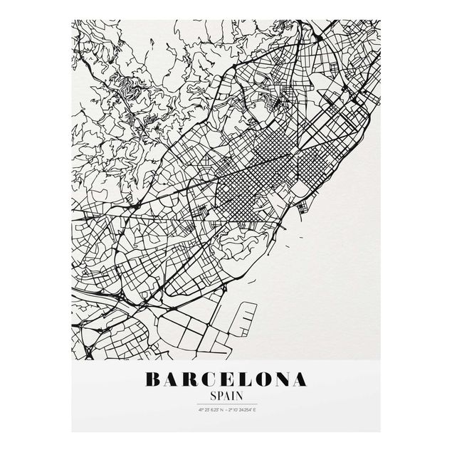Billeder sort og hvid Barcelona City Map - Classic