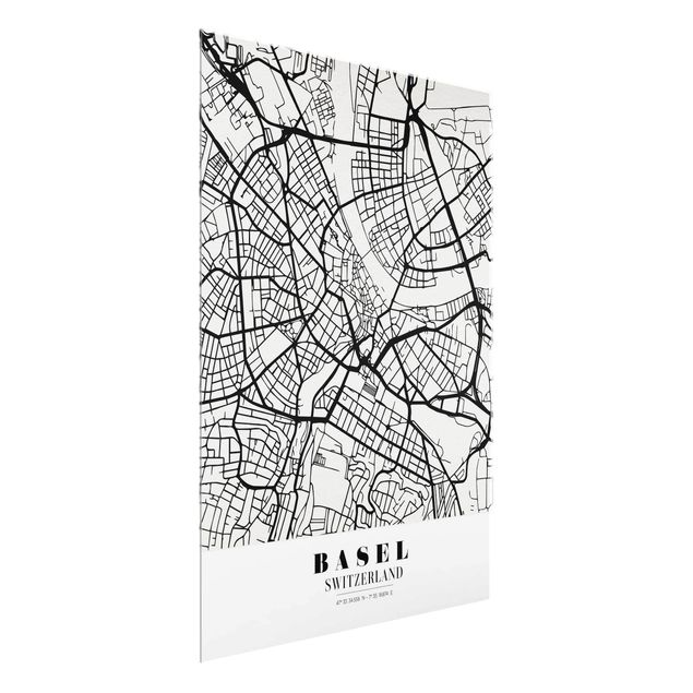 Glasbilleder ordsprog Basel City Map - Classic