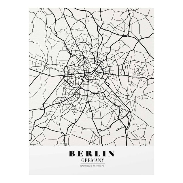 Glasbilleder ordsprog Berlin City Map - Classic