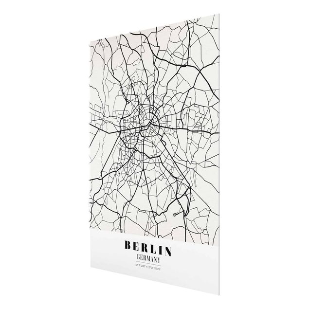 Billeder sort og hvid Berlin City Map - Classic