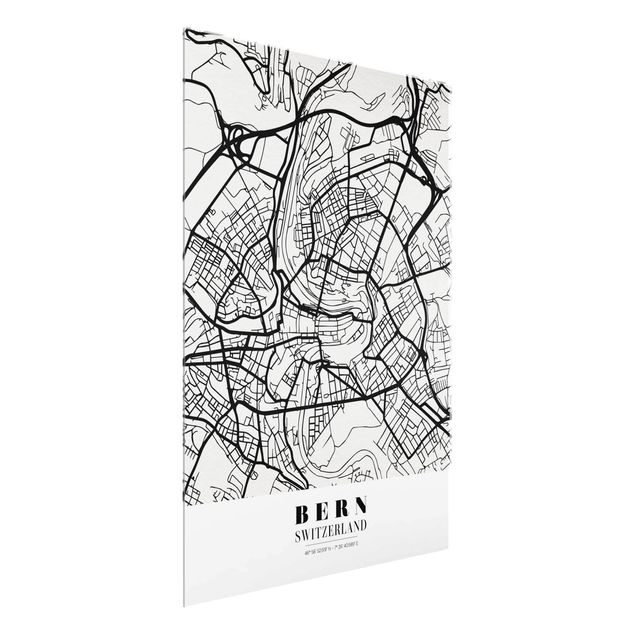 Glasbilleder ordsprog Bern City Map - Classical