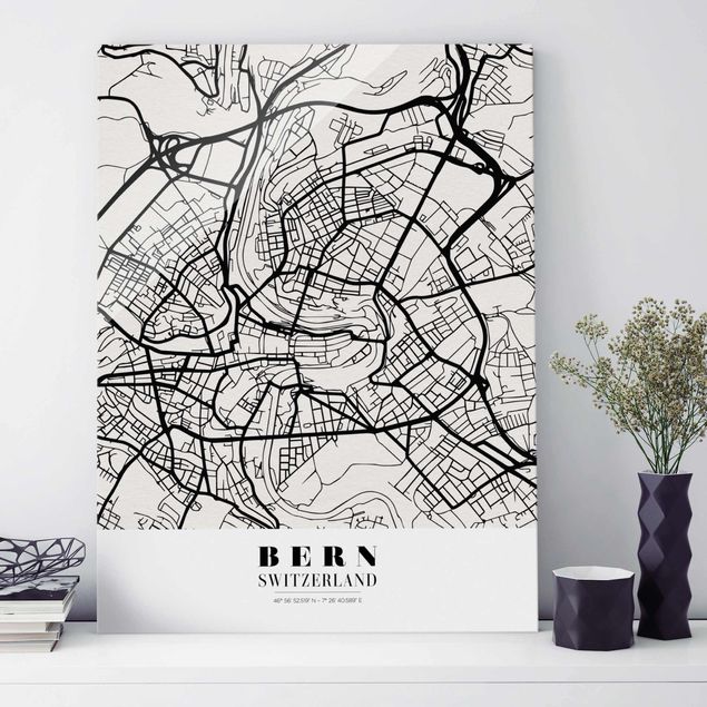 køkken dekorationer Bern City Map - Classical