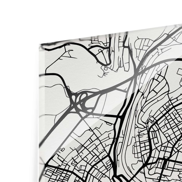 Glas magnettavla Bern City Map - Classical
