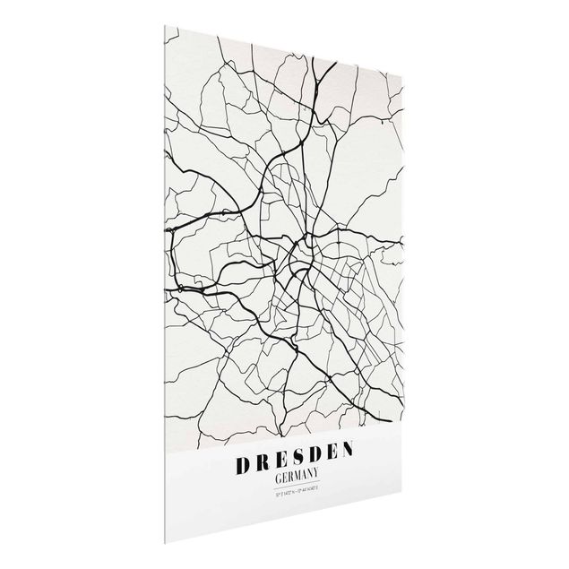 Glasbilleder ordsprog Dresden City Map - Classical