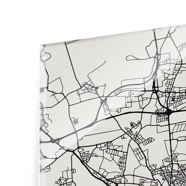 Glas magnettavla Hannover City Map - Classic