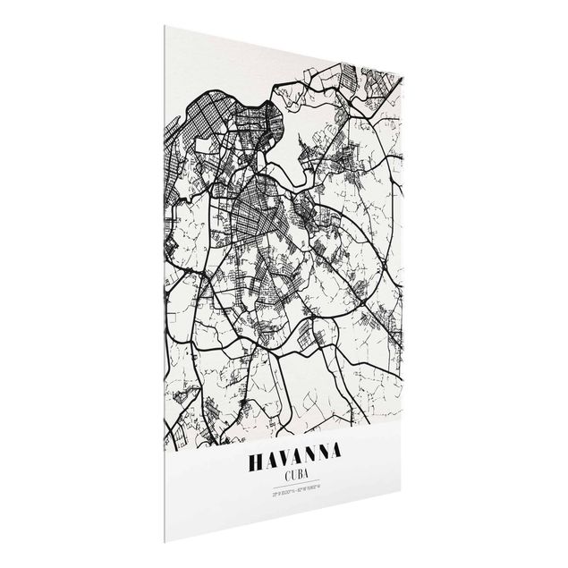 Glasbilleder ordsprog Havana City Map - Classic