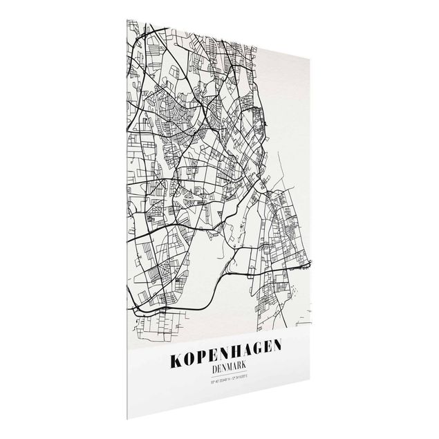 Glasbilleder ordsprog Copenhagen City Map - Classic