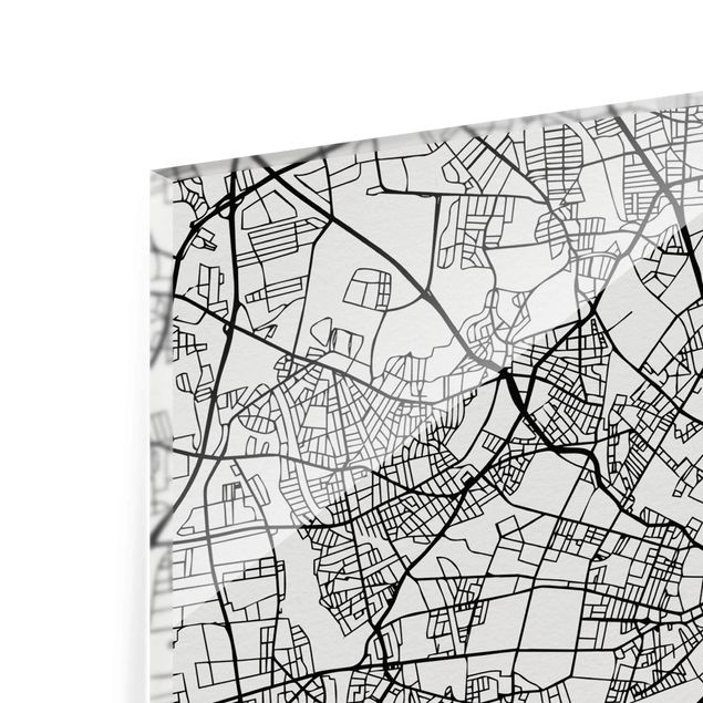 Glas magnettavla Copenhagen City Map - Classic