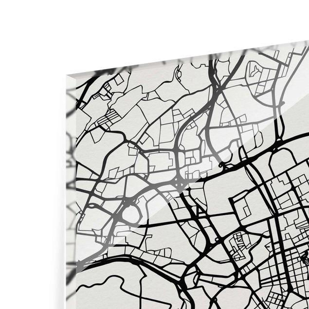 Glas magnettavla Lisbon City Map - Classic