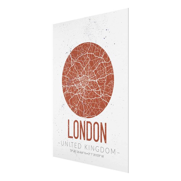 Glasbilleder ordsprog City Map London - Retro