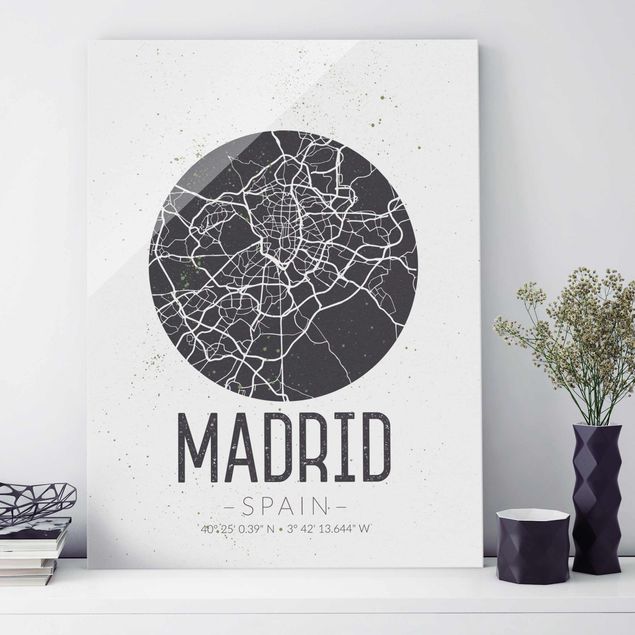 køkken dekorationer Madrid City Map - Retro