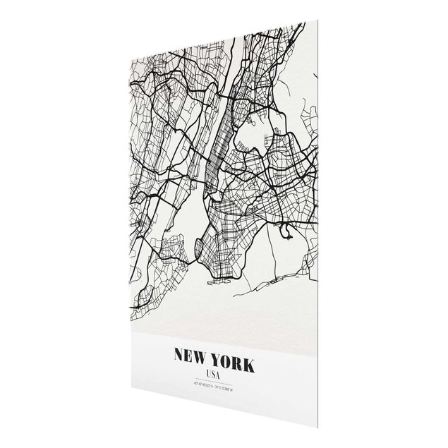 Glasbilleder ordsprog New York City Map - Classic