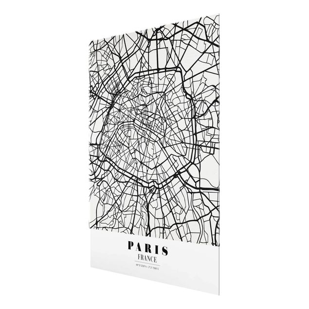 Glasbilleder ordsprog Paris City Map - Classic