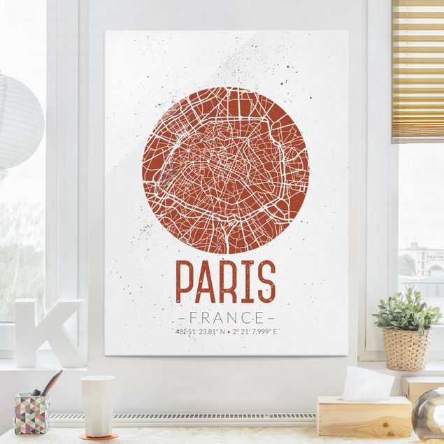 køkken dekorationer City Map Paris - Retro