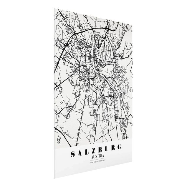 Glasbilleder ordsprog Salzburg City Map - Classic