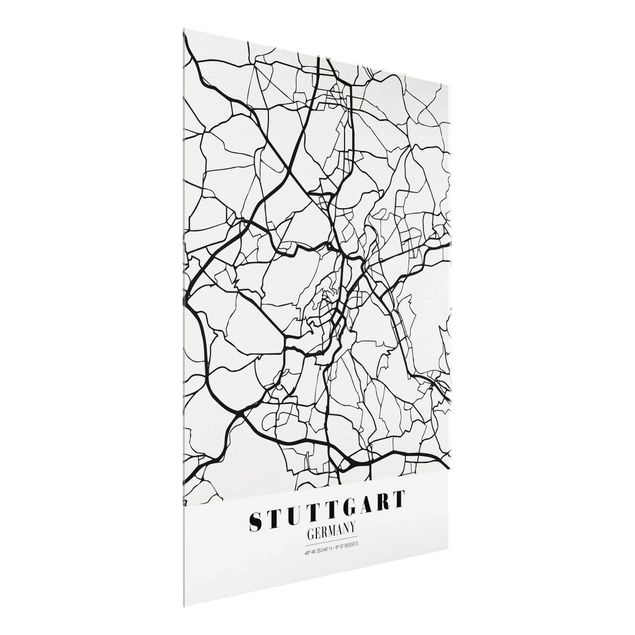 Glasbilleder ordsprog Stuttgart City Map - Classic