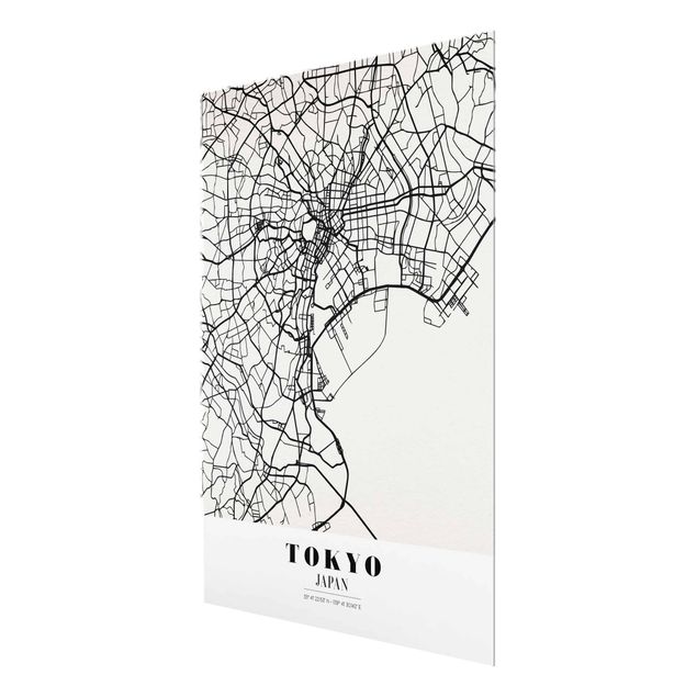 Billeder sort og hvid Tokyo City Map - Classic