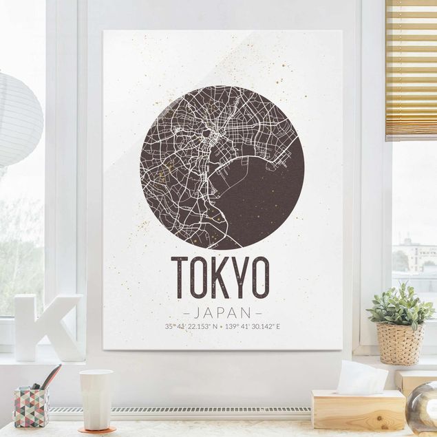 køkken dekorationer Tokyo City Map - Retro