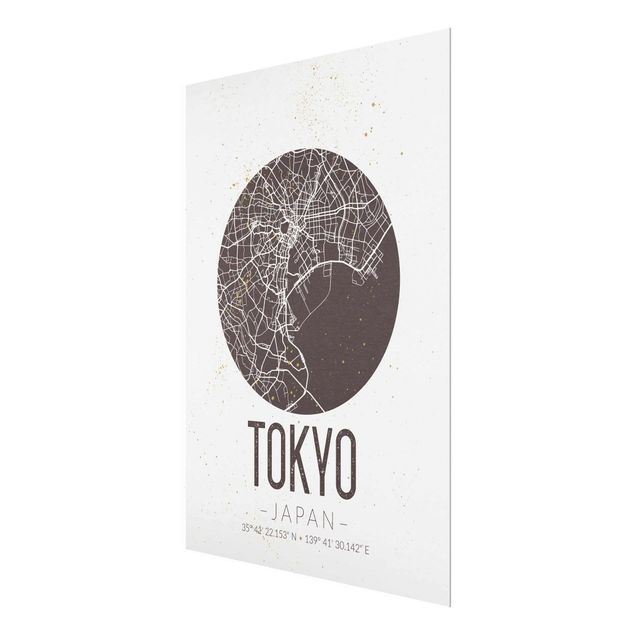 Billeder brun Tokyo City Map - Retro
